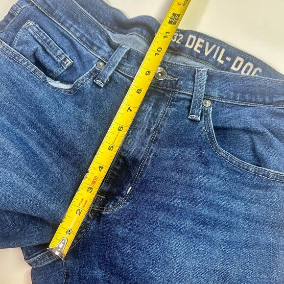Devil Dog Men's 32x32 Dark Wash Slim Straight Fit Stretch Denim Jeans Everyday - Picture 8 of 9